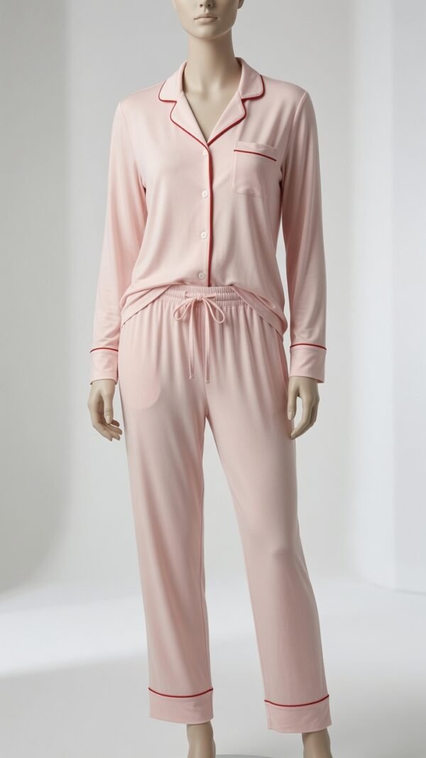 Premium Bamboo Viscose Pajama Set - Blush Pink